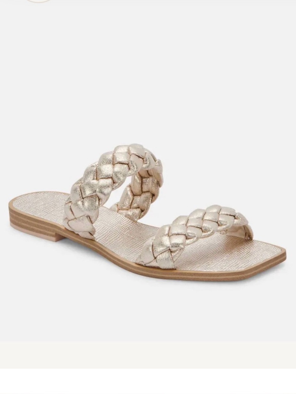 Dolce Vita Gold Braided Double-Strap Slide Sandals - Women
